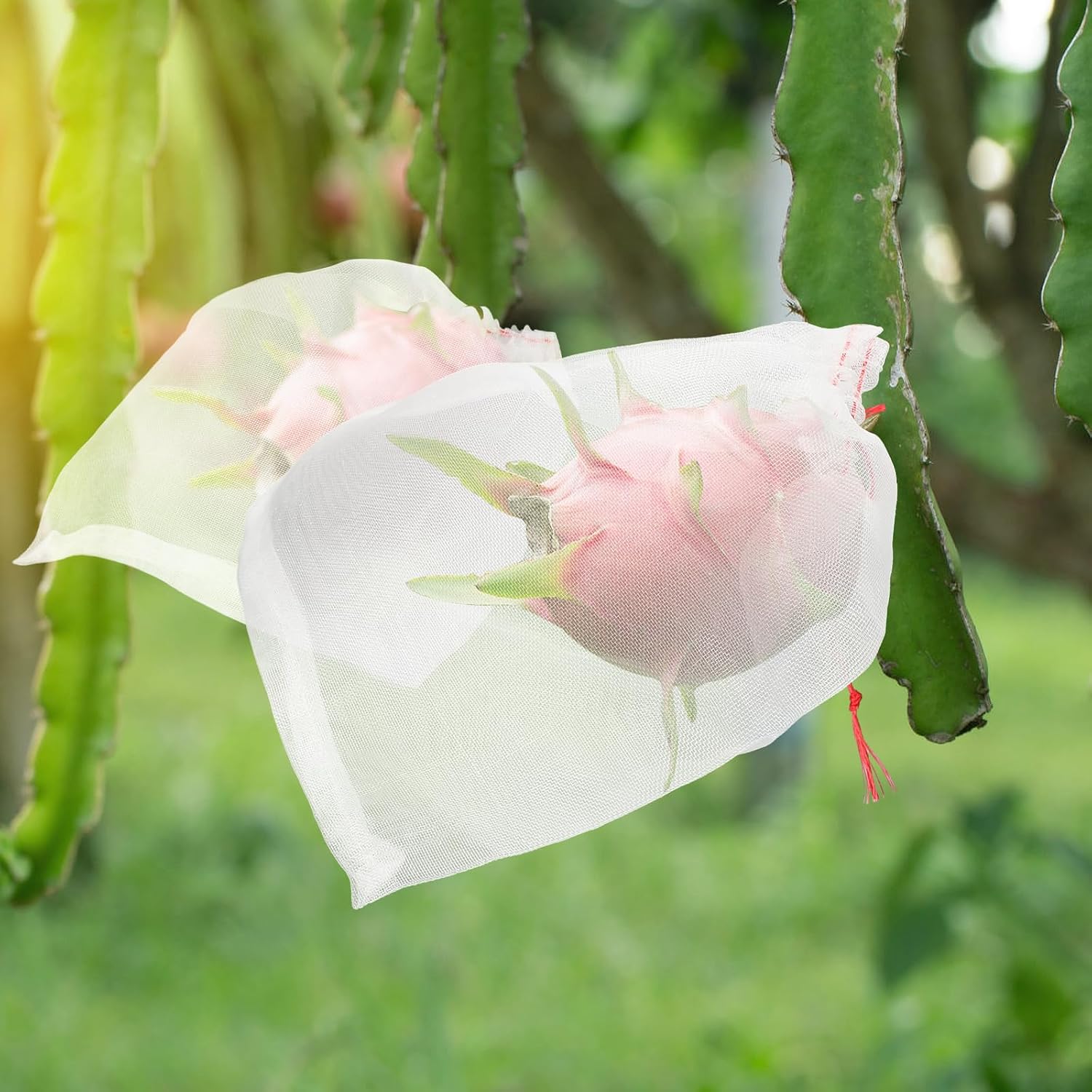 Fruit Cover Bags with Drawstring, 50pcs 10x10 Inch Garden Netting Fruit Protection Bags for Plant Flowers Vegetables