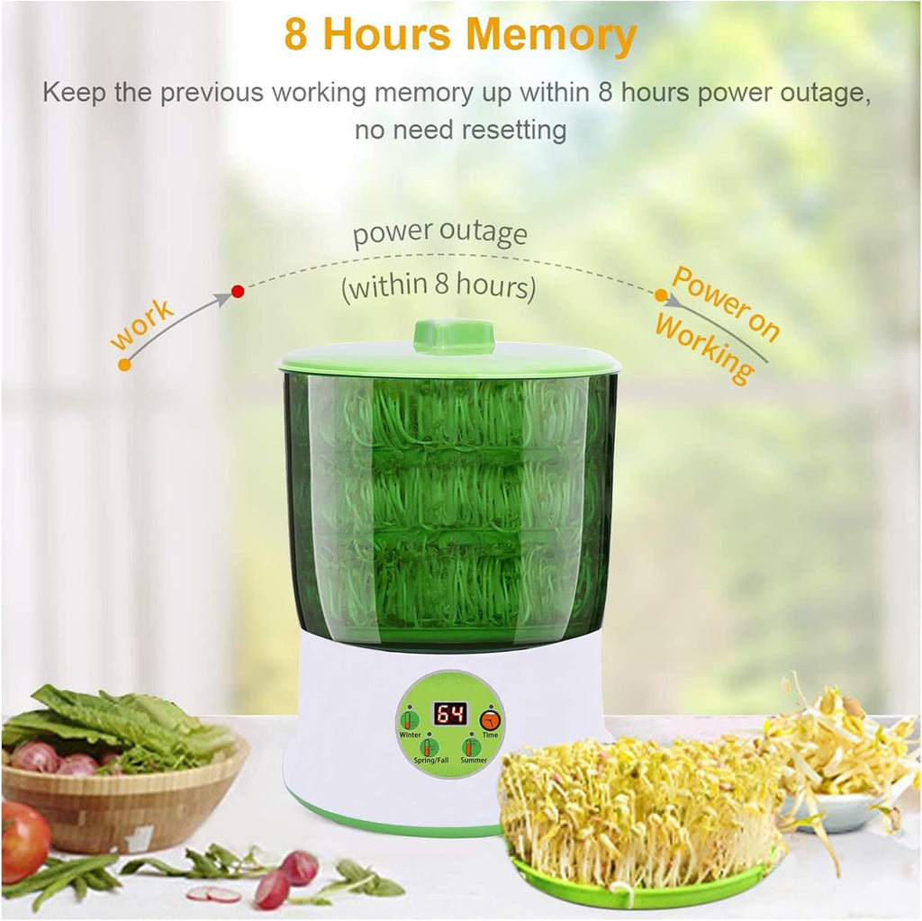 Bean Sprouts Machine, Seed Sprouter Kits, LED Display Time, Intelligent Automatic Bean Sprouts Maker, 3 Layers Function