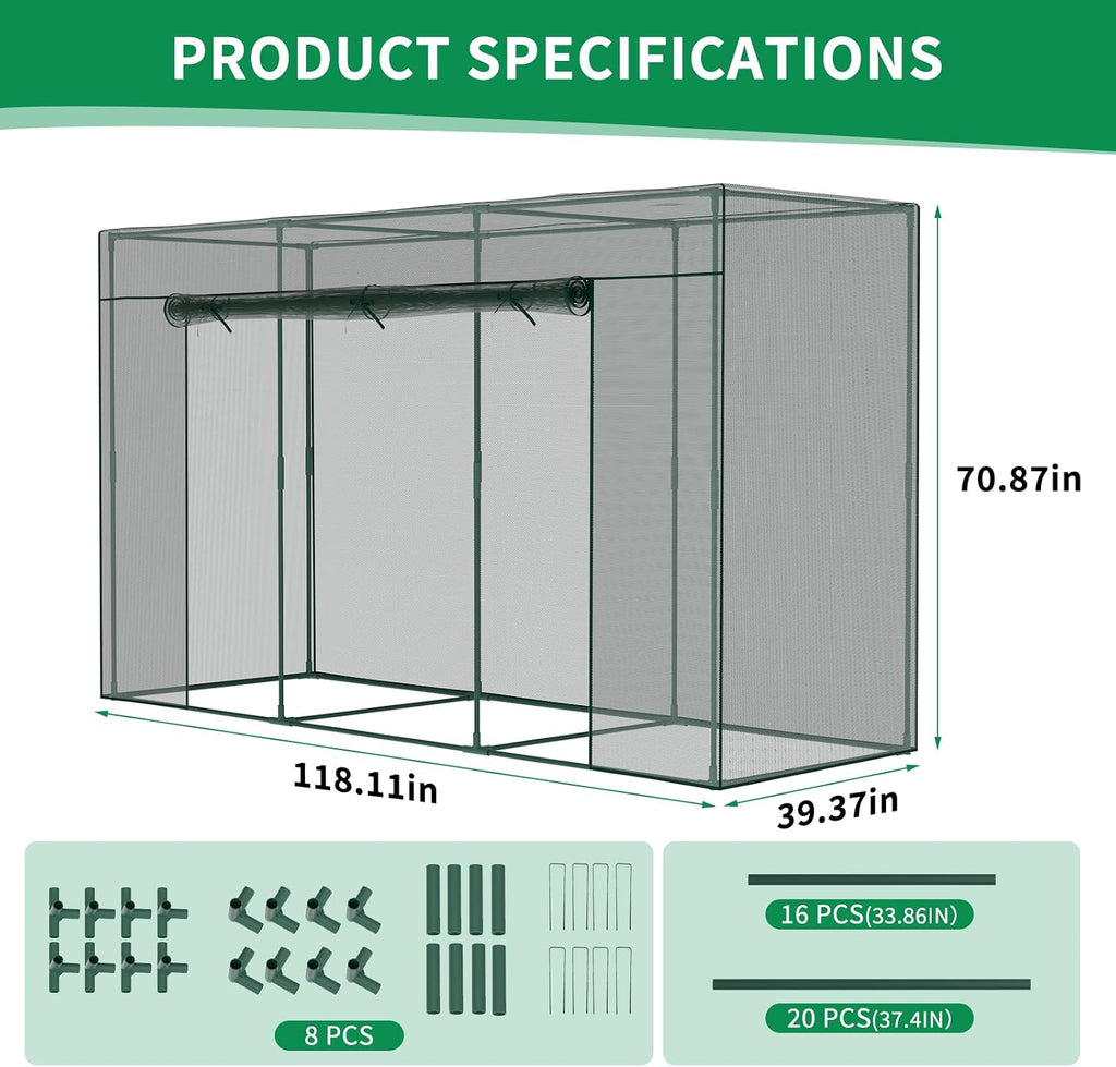SUNYRISY Garden Plant Netting Crop Cage for Garden Raised Bed | 11.8 x 4 x 6 Ft Plant Cover Cage Protectors from Animal