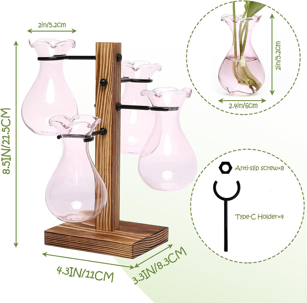 Plants Propagation Stations Bulb Glass Propagation Birthday Gift for Women | Garden Plant Lovers - 4 Bulb