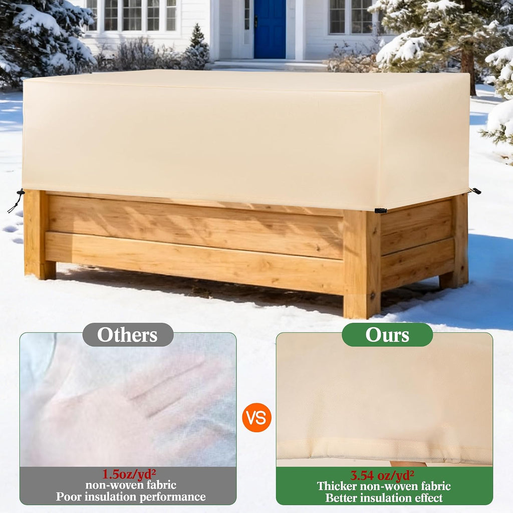 Plant Covers Freeze Protection 2 Pack with Elastic Drawstring, 3.54 oz/yd² Winter Cold Weather Frost Blanket Planter