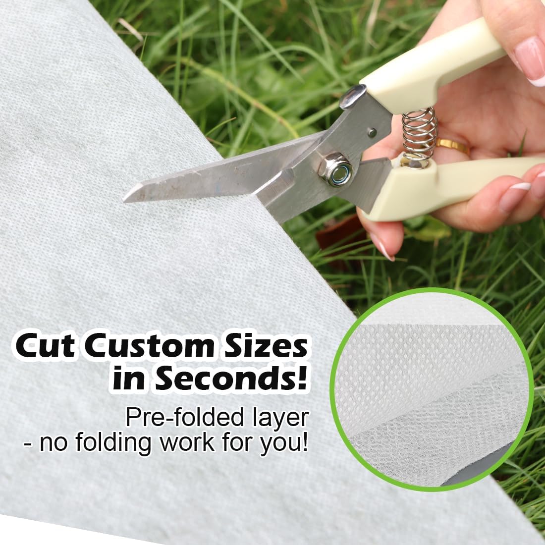 BTPLASTIK 10x50Ft Plant Covers Freeze Protection Frost Blankets - Winter Frost Cloths for Garden Raised Beds, Folded