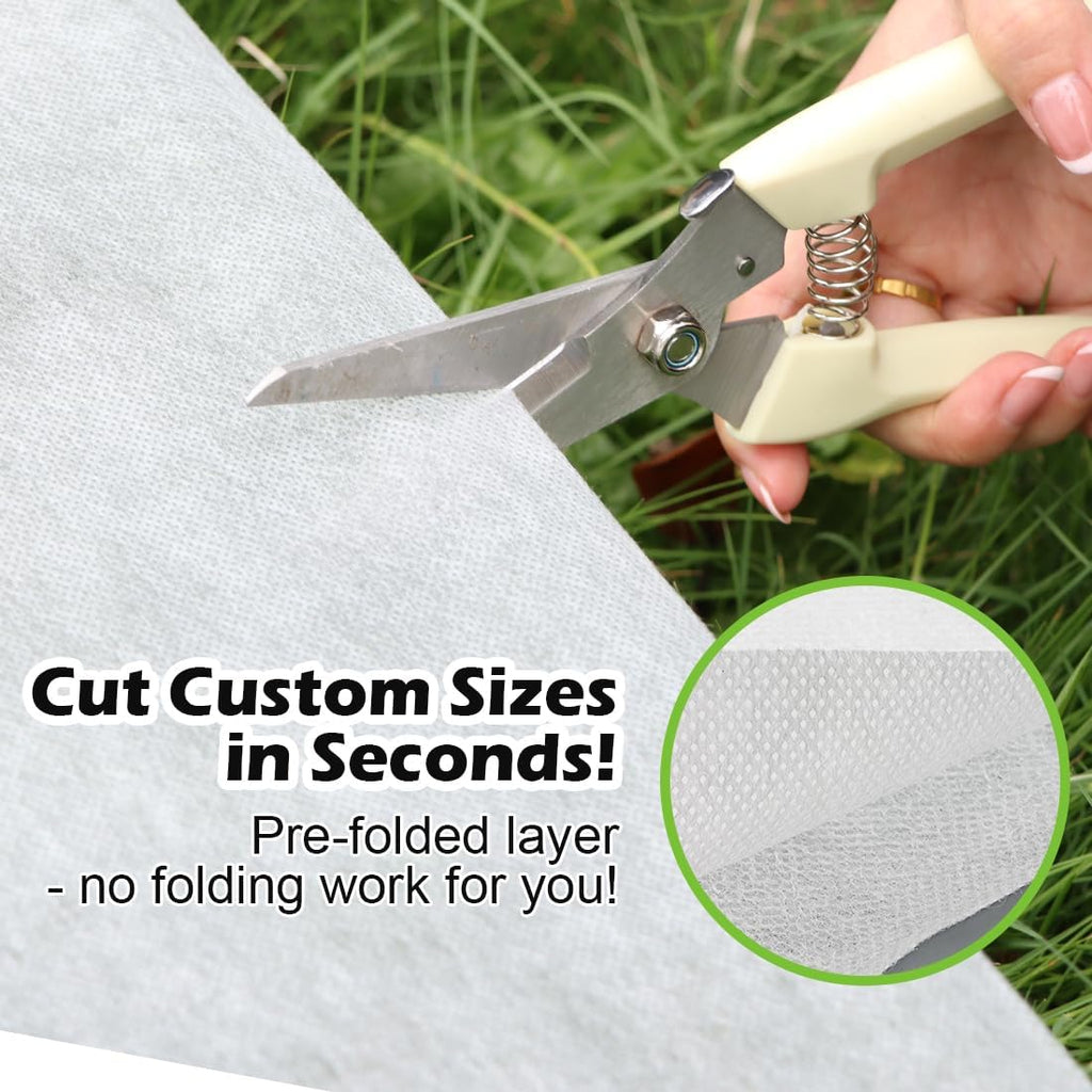 BTPLASTIK Frost Protection Covers for Outdoor Plants 10 x 100Ft, Winter Plant Blankets Freeze Cloths, Folded Rolling