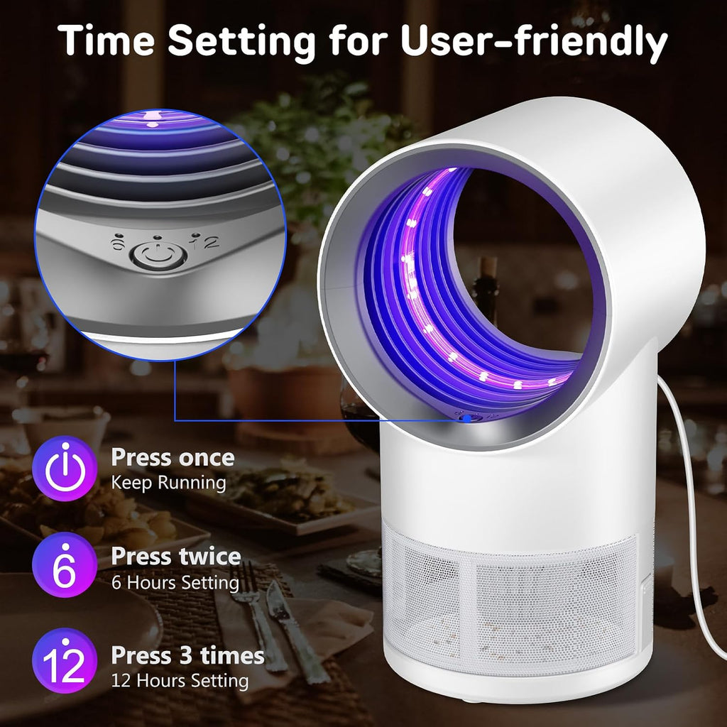 Fly Trap Indoor,White Gnat Traps House Indoor,Timed Indoor Insect Trap | Fruit Fly Trap Indoors Suctions & Captures