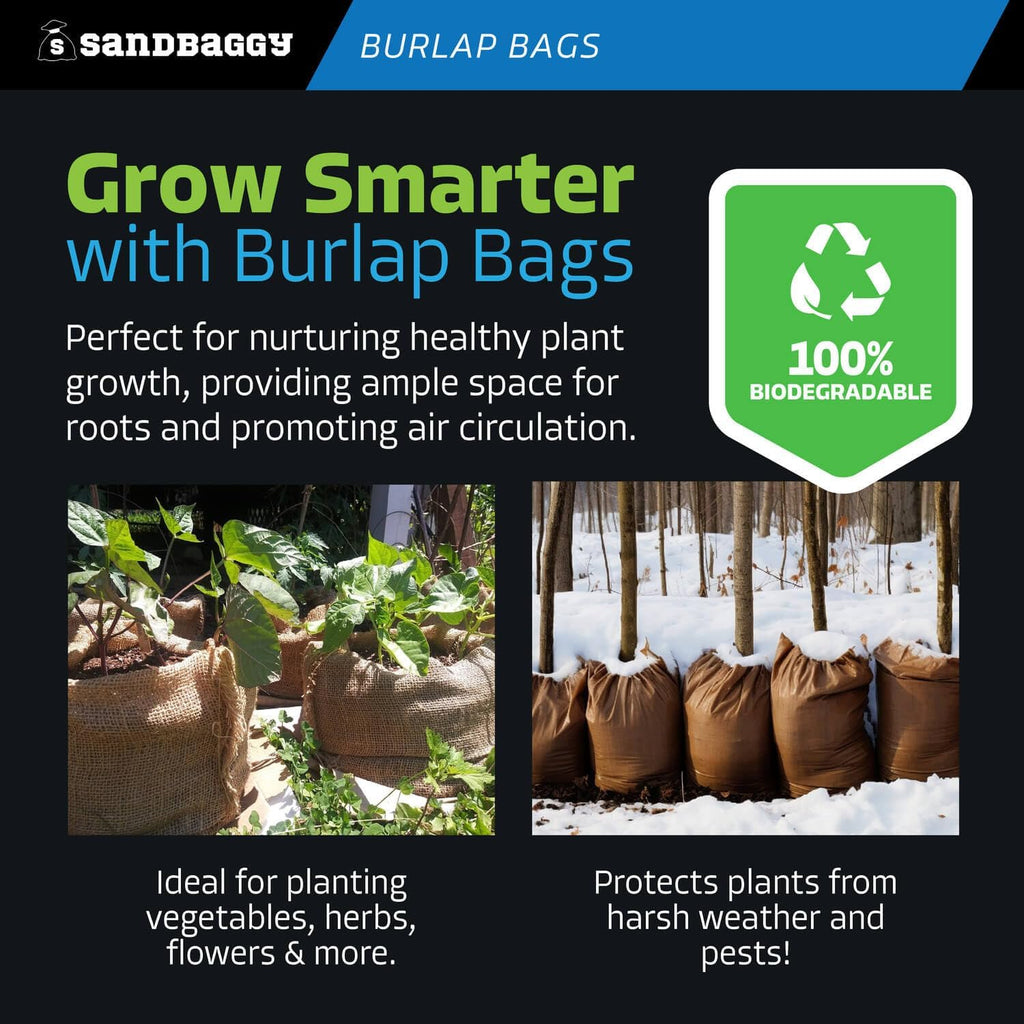 Sandbaggy - Large Burlap Bags 24" x 40" - Potato Sack Race Bags for Kids & Adults - Premium Quality Jute for Vegetables