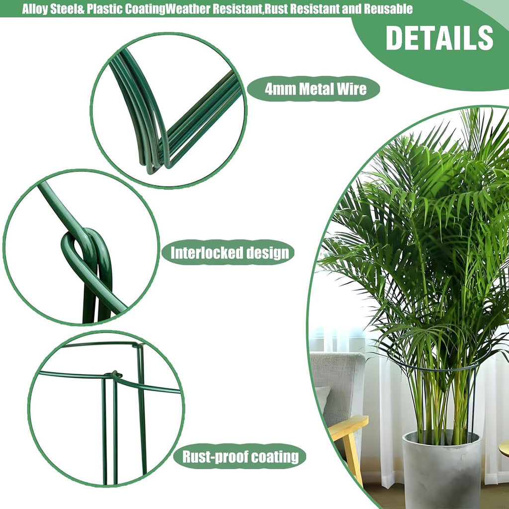 LINGHUI Peony Cages and Supports, 6 Pack Plant Support Stakes for Outdoor & Indoor Plants, 10" W x 16" H Half Round