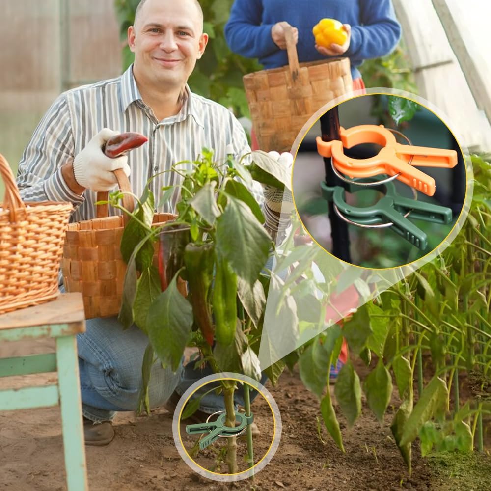 Plant Clips, 2026 Upgrade Plant Support Clips Reusable Garden Clips, Secured Plastic Plant Clips, Tomato Trellis Clips