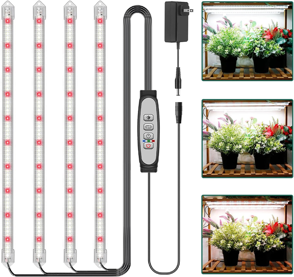 Grow Light Strips for Indoor Plants, 16" Full Spectrum Plant Light