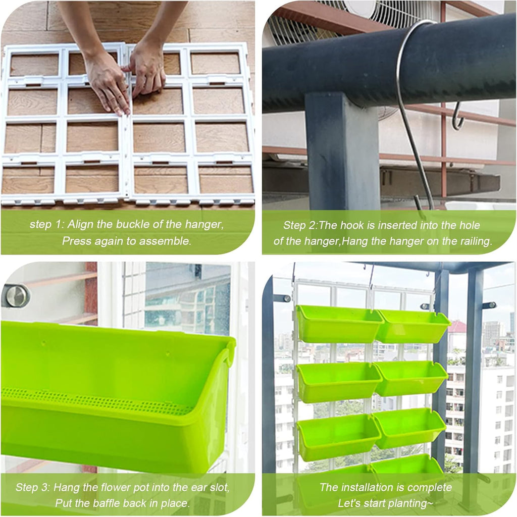 Vertical Garden Wall Planter, Wall Mounted Planter 4-Tier 8 Pockets Vertical Garden Wall Planter Raised Beds Hanging