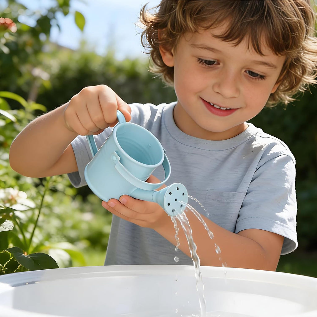 5pcs Kids Metal Watering Can Set: Mini Watering Cans for Indoor Plants - Small Metal Garden Can with Sprinkler Head for