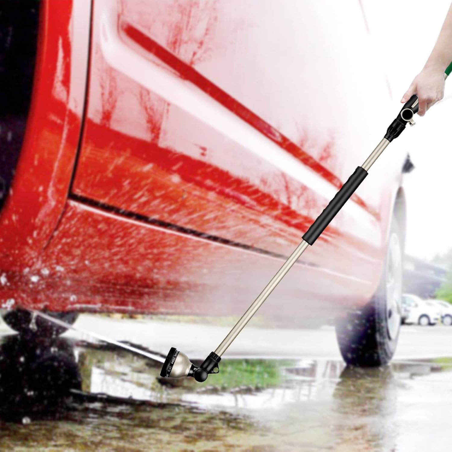 RESTMO 36” Watering Wand for Garden Hose, Heavy Duty Hose Nozzle Sprayer | 180° Swivel Head, 10 Spray Patterns, 3ft