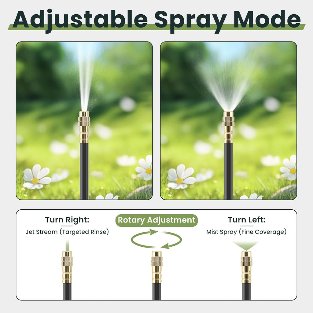 Automatic Drip Irrigation Kits - Garden Watering System with 360° Bendable Spray Adjustable Copper Atomizing Nozzles