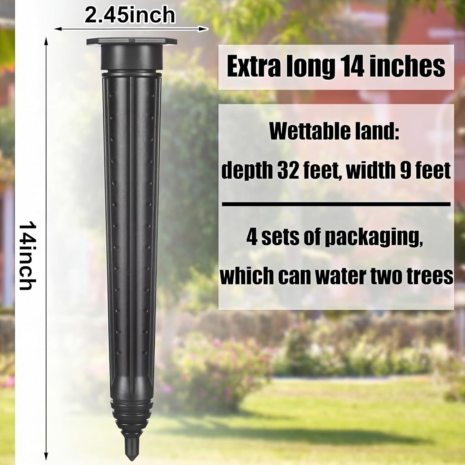 Briwooody 4 Pack Garden Plant Watering Stake Large UV-Protected ABS Plastic Deep Root Irrigation Spike for Trees