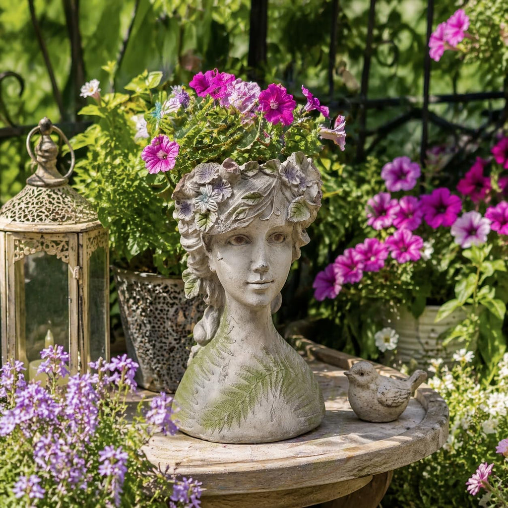 DiliComing Head-Planter Face-Planters Pot - 10 Inch Flower Pots Outdoor with Drainage Hole, Face Flower Pot Head