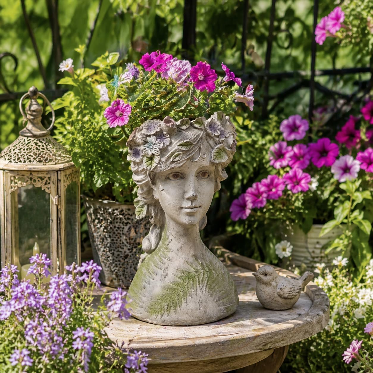 DiliComing Head-Planter Face-Planters Pot - 10 Inch Flower Pots Outdoor with Drainage Hole, Face Flower Pot Head
