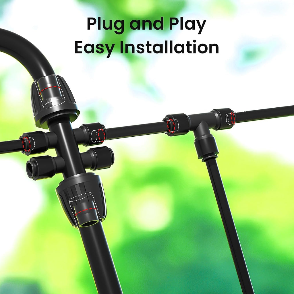 MIXC 230FT Quick-Connect Drip Irrigation System Kit, Automatic Garden Watering System with 1/4" & 1/2" Fast-Lock Tubing