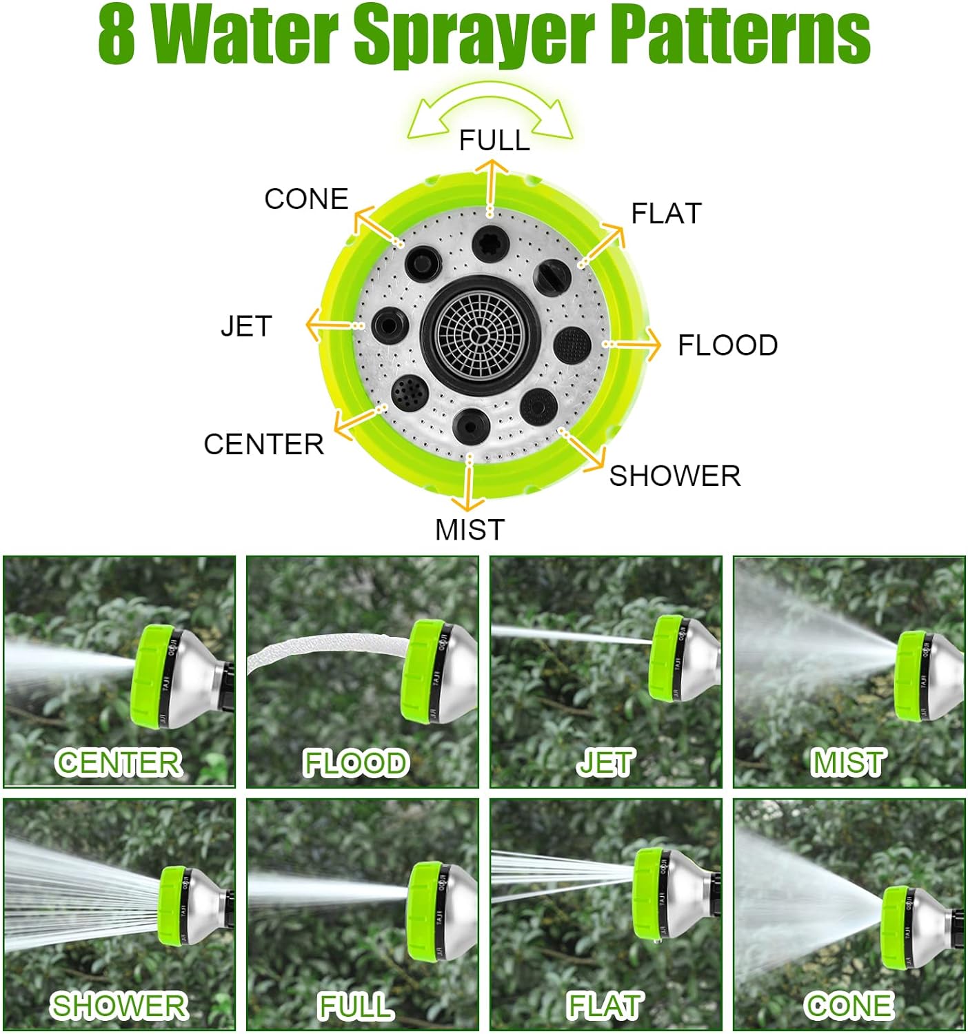 Upgraded Dog Wash Hose Attachment, 8-in-1 Sprayer Mode Garden Hose Nozzle | with Pet Grooming Glove, 100cc Soap
