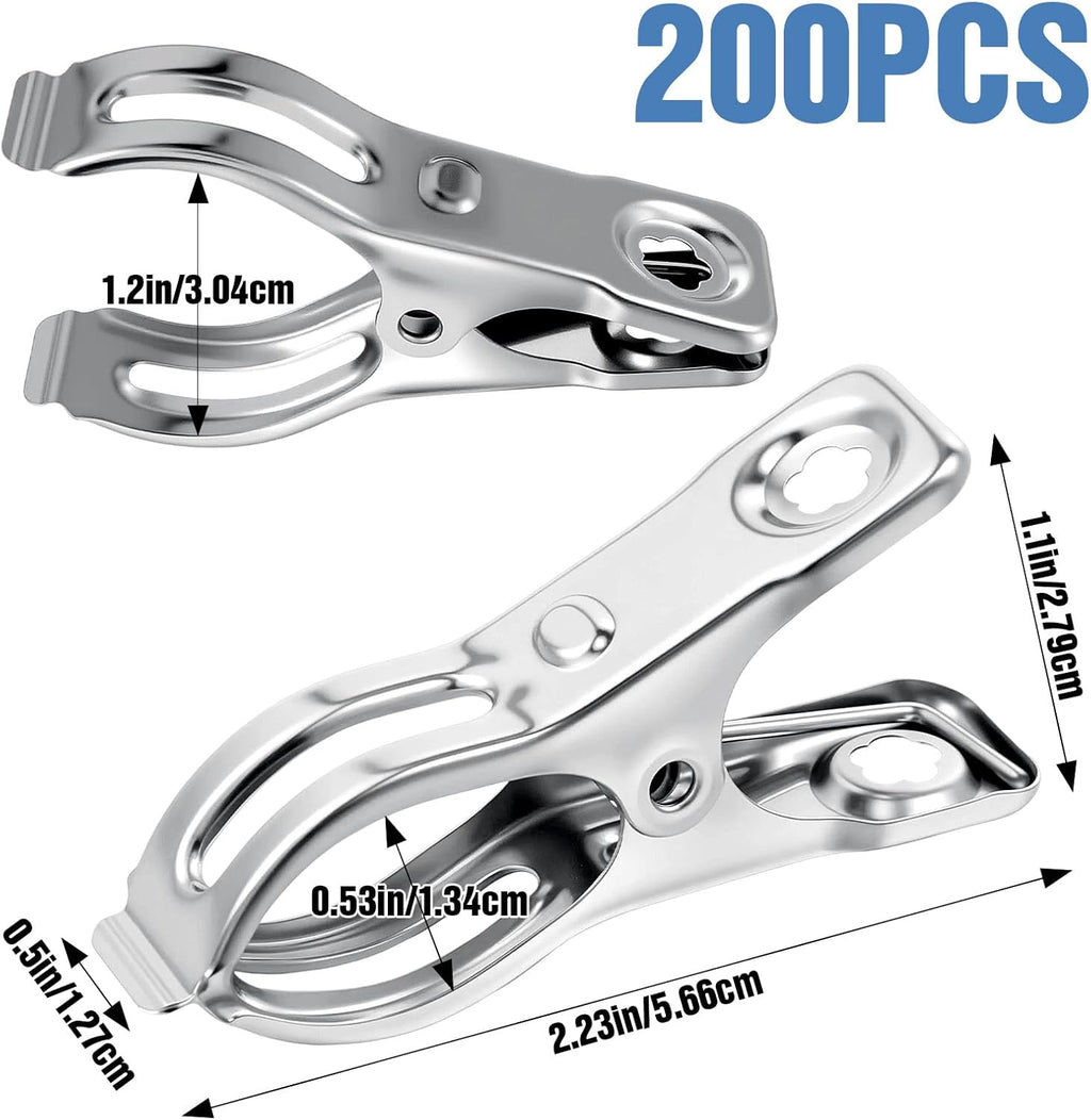 Upgraded 200 PCS Garden Clips, Greenhouse Clamps 100% Stainless Steel Heavy Duty Greenhuose Clips for Netting - Strong