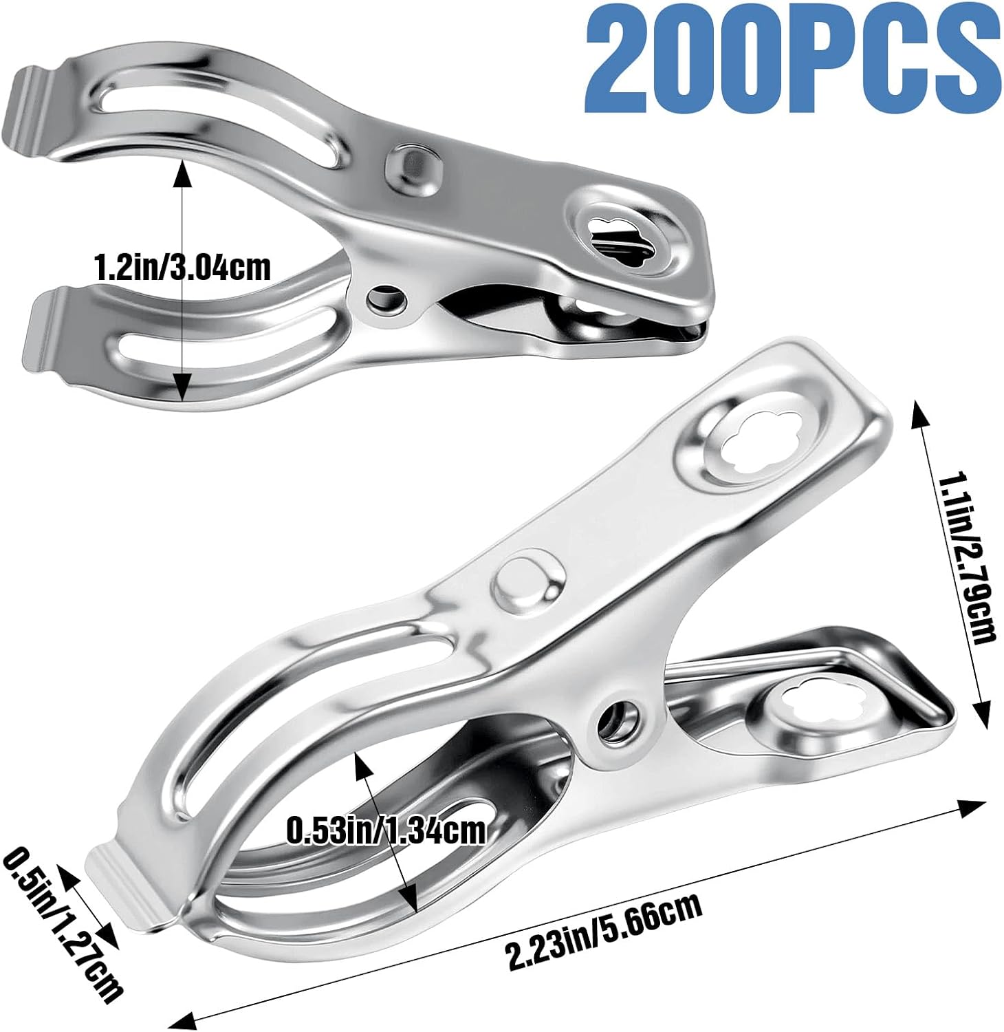 Upgraded 200 PCS Garden Clips, Greenhouse Clamps 100% Stainless Steel Heavy Duty Greenhuose Clips for Netting - Strong