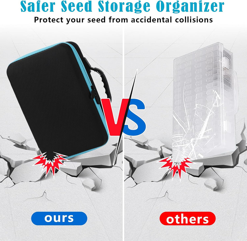 120 Slots Seed Storage Organizer with 20 Seed Envelopes | Sturdy Seed Organizer Storage Box with Zipper Bag Label