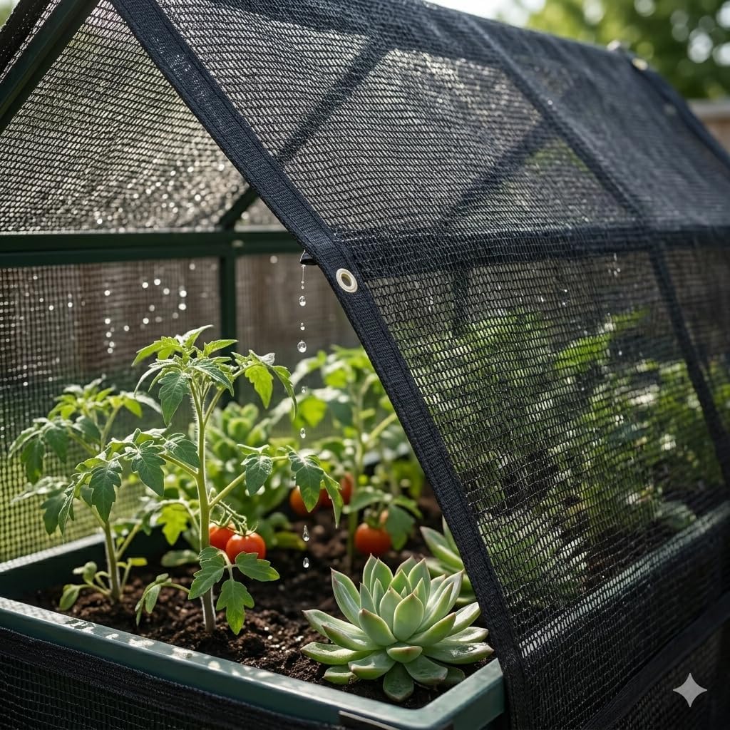 40% Garden Shade Cloth for Plants,8x10FT Sun Shade Protection | Heavy Duty Black UV-Resistant Shade Cloth with Grommets