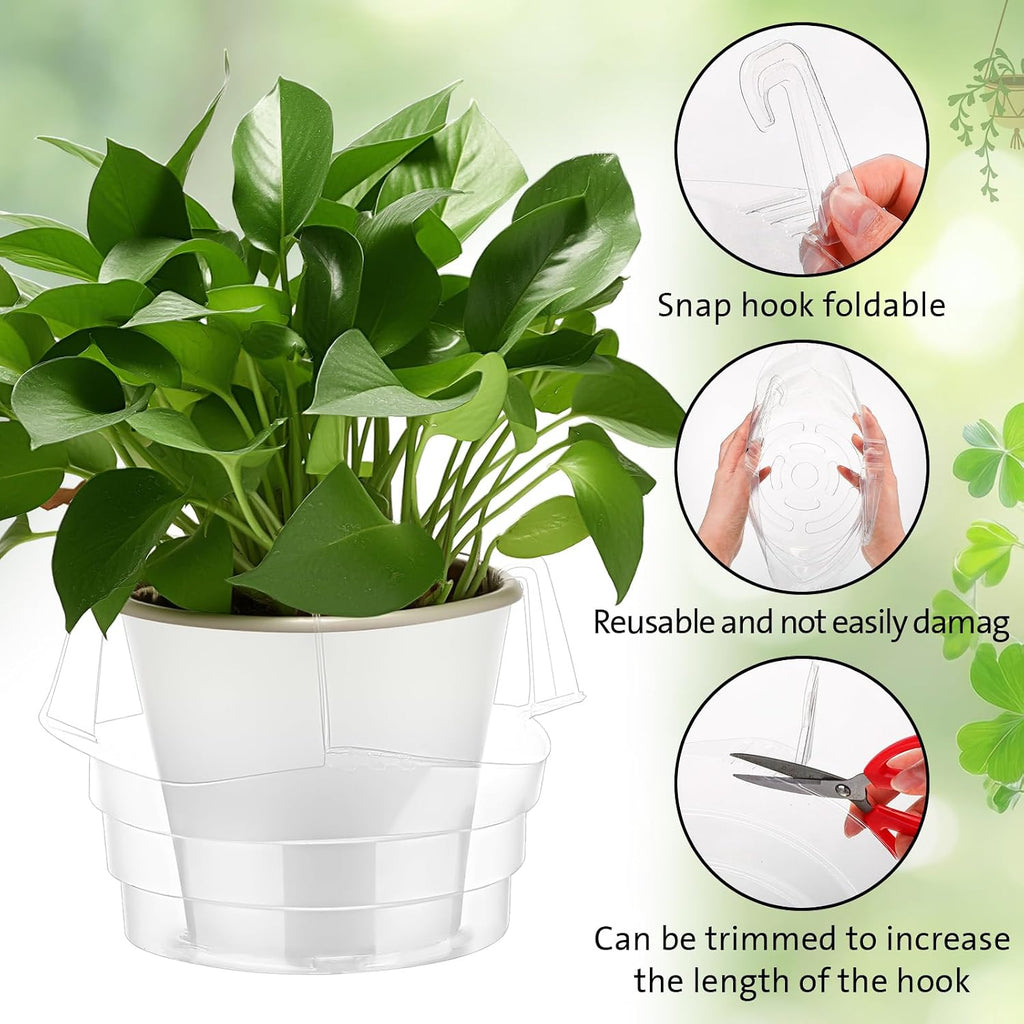 12 Pcs Hanging Plant Water Catcher Tray,6 8 10 12 Inch | Includes 4 Pcs Clear Plastic Plant Saucer Drip Pans for Indoor