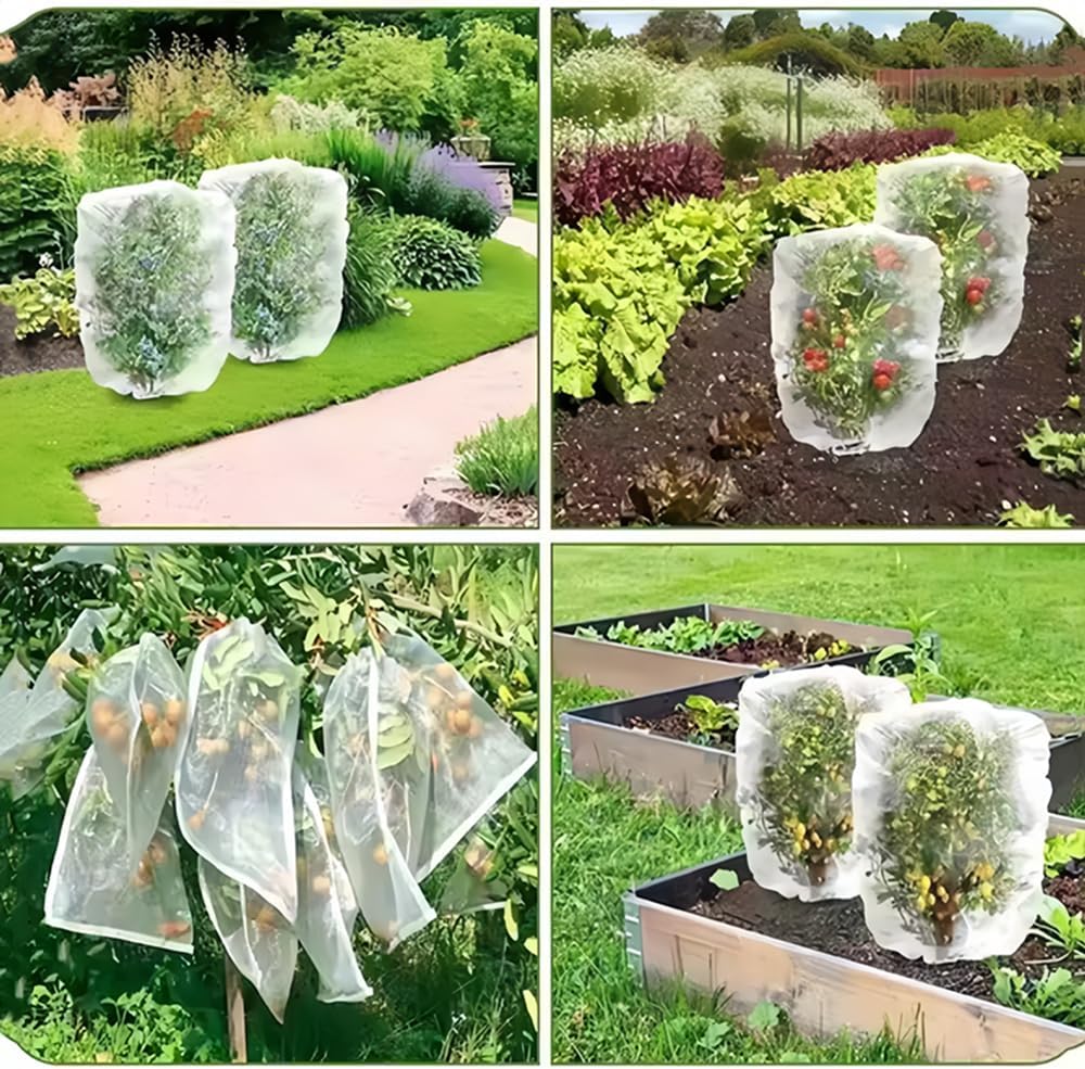 Large Fruit Tree Netting Bags 10FT x 10FT, Premium Garden Mesh Screen with Zippered Drawstring Design, Effective