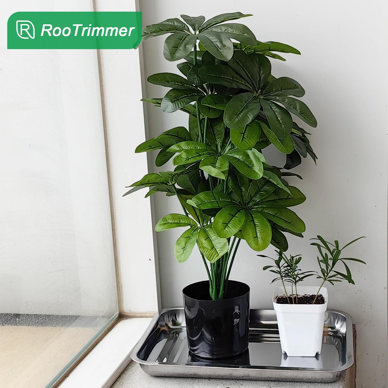 RooTrimmer Stainless Steel Plant Trays, 5 Pack Multi-Purpose Tray for Indoor Outdoor Plants, Seed Starting Tray for