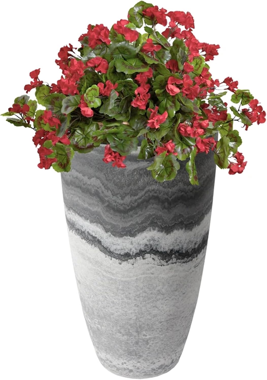 Algreen Products Acerra Composite Vase Planter with Drainage Hole, Decorative Texture, Removable Plug for Lawn and