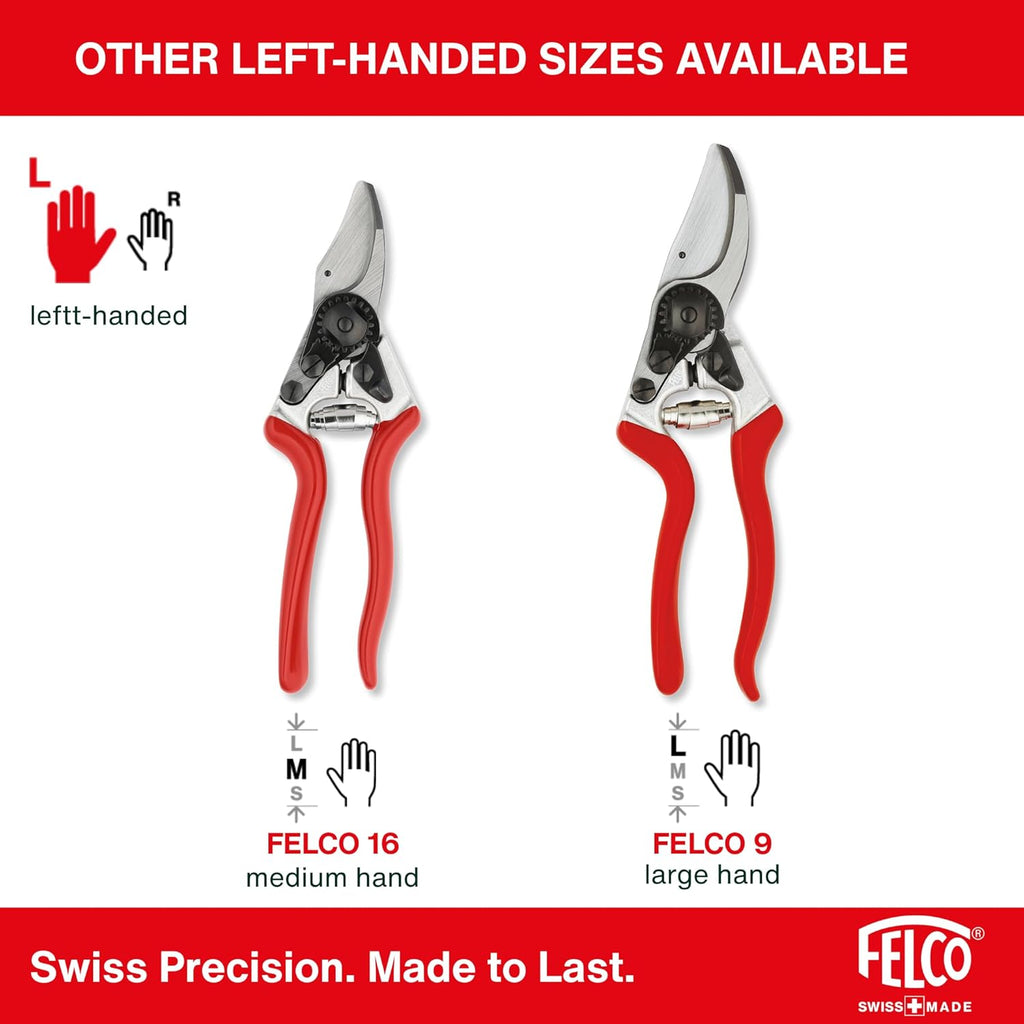 Felco F32 Pruning Shears – 8.3" Garden Clippers with Anvil Blade for Woody Stems | Hand Pruners for Gardening | Garden
