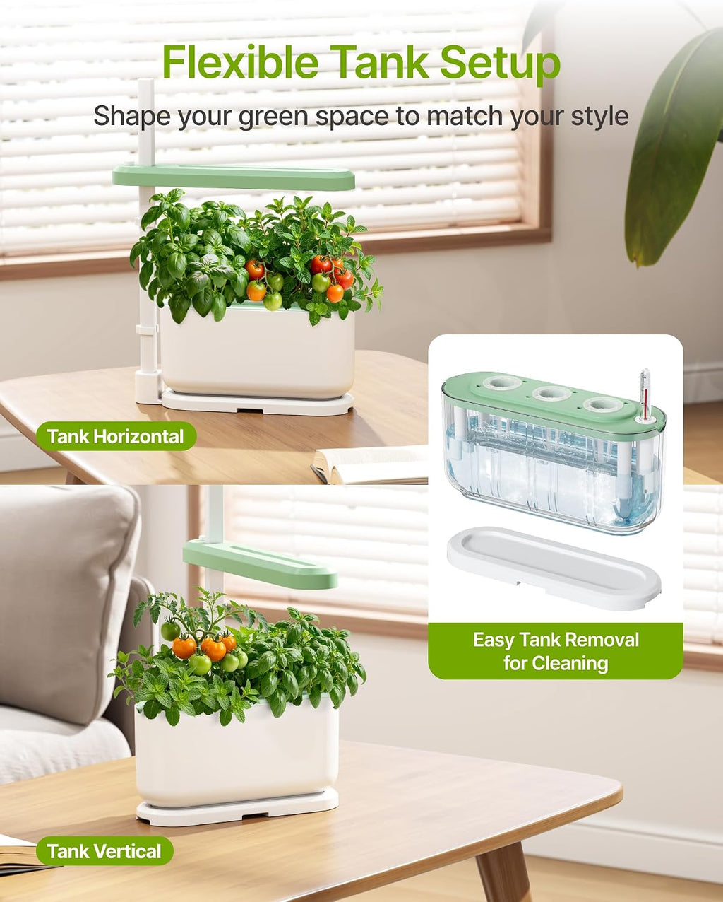 Hydroponics Growing System Kit with 3 Pods for Beginners | Full Spectrum Dimmable LED Grow Light, Adjustable Height