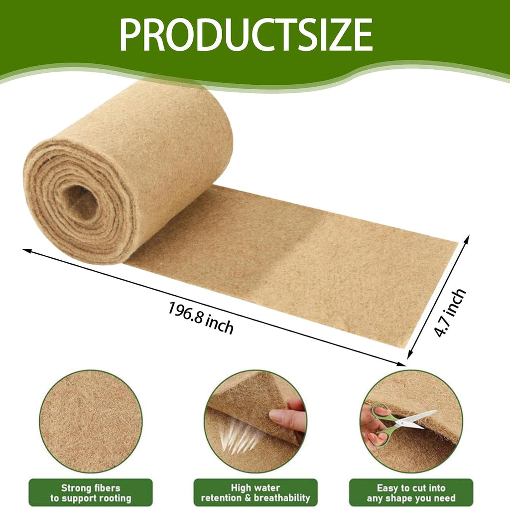 Vexillum 2Pcs Jute Microgreen Growing Mat Roll (5" x 197") | Natural Grow Pad for Microgreens, Seed Sprouting &