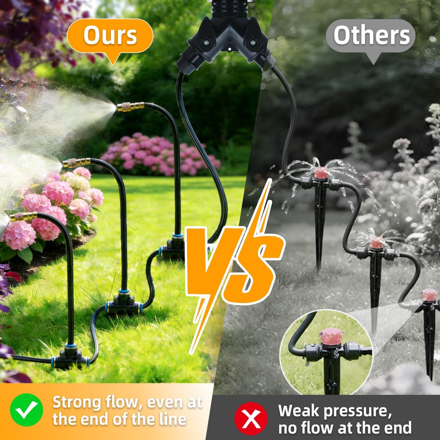 100FT 1/4" Drip Irrigation System, 2026 Upgrade Garden Irrigation Kit with 24pcs 360° Adjustable Copper Nozzles, DIY