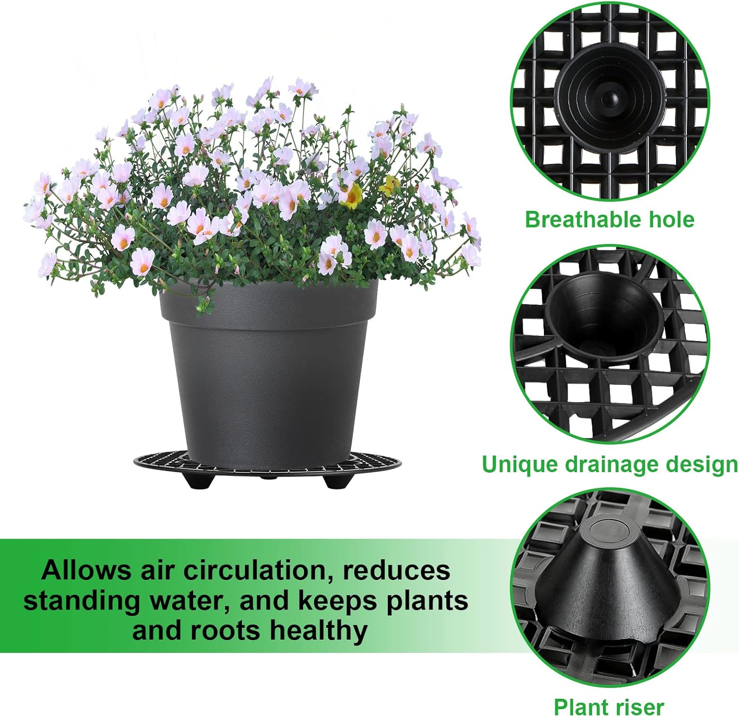 12 Pieces 12 Inch Plant Riser for Pots Indoor, Heavy Duty Plant Stands, Plant Level Pot Elevator for Indoor Outdoor