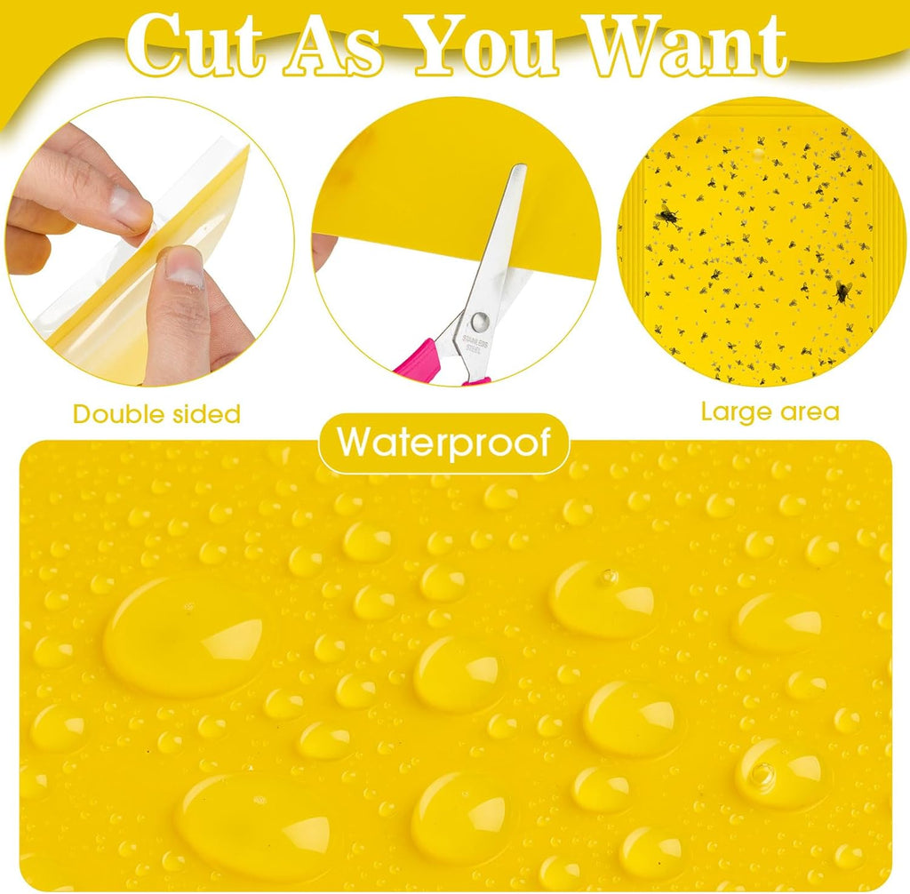 Qualirey 220 Pcs 7.9 x 4 Inch Yellow Sticky Traps for Plant Gnats Dual Sided Fruit Fly Sticky Traps for Indoors