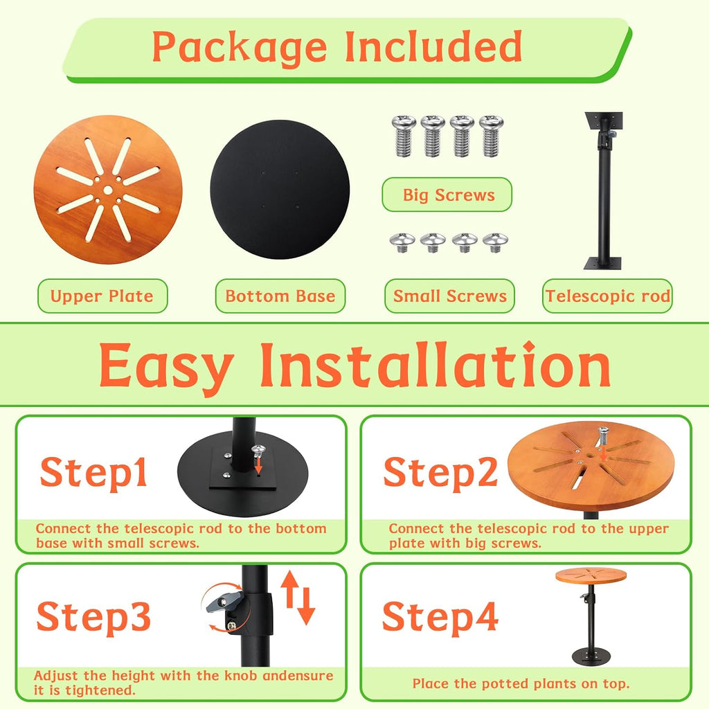 Adjustable Plant Risers for Inside Pots,12-21"Planter Inserts for Large Pot | Adjustable Plant Risers Fill Bottom of