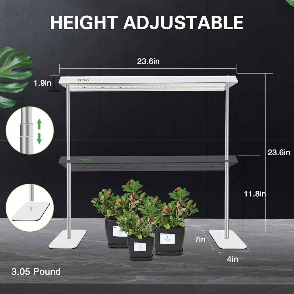 LED Grow Lights for Seed Starting with Stand, 2ft 60W Full Spectrum Seedling Lights Grow Lights for Indoor Plants