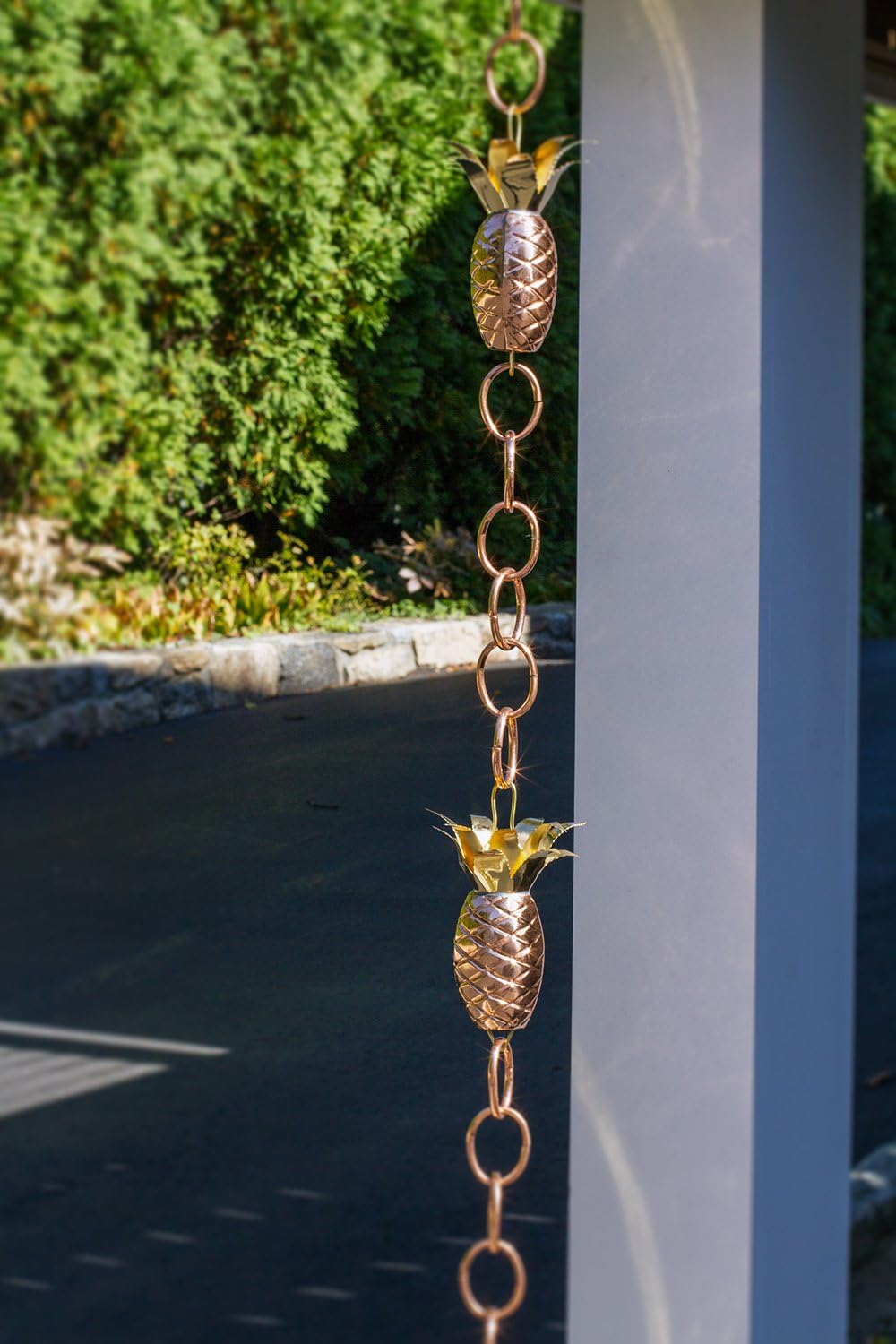 Good Directions 100% Pure Copper Pineapple Rain Chain, 8-1/2 Feet Long, Artistically Designed, Replaces Gutter Downspout