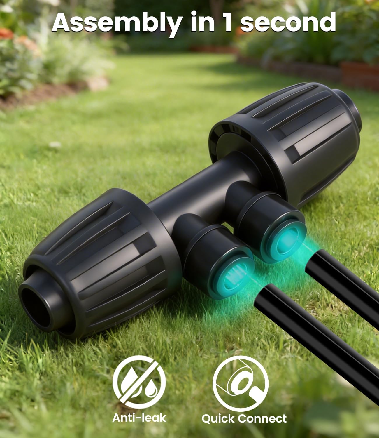 132FT Drip Irrigation Tubing Kit with 1/2 inch Drip Irrigation Tubing, 1/4 inch Irrigation Dripline, and Irrigation
