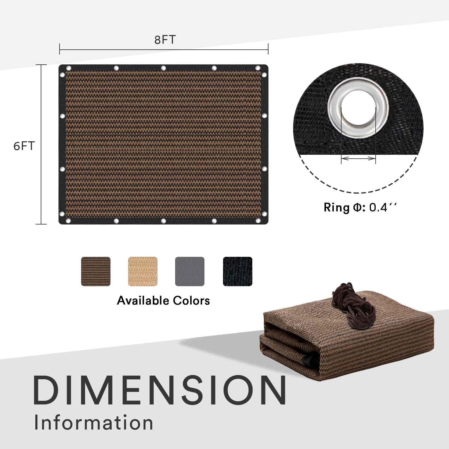 VICLLAX 90% Shade Fabric Sun Shade Cloth with Reinforced Grommets, Outdoor Sun Screen Fabric for Outdoor Patio Garden