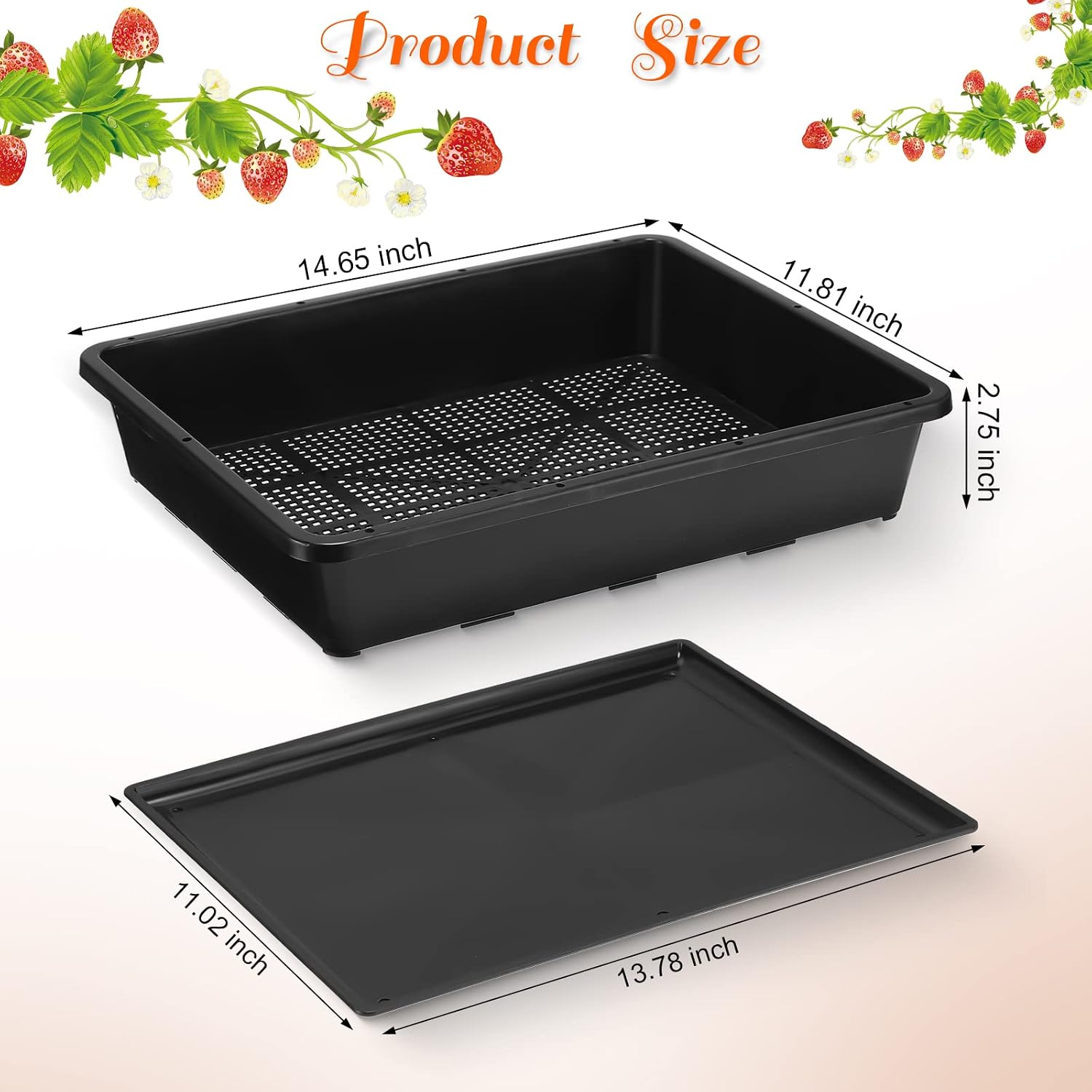 Aoriher 10 Set/20 pcs Mesh Bottom Trays and Trays mat, Soil Blocking Trays Seed Starting Trays Plastic Seedling Starter