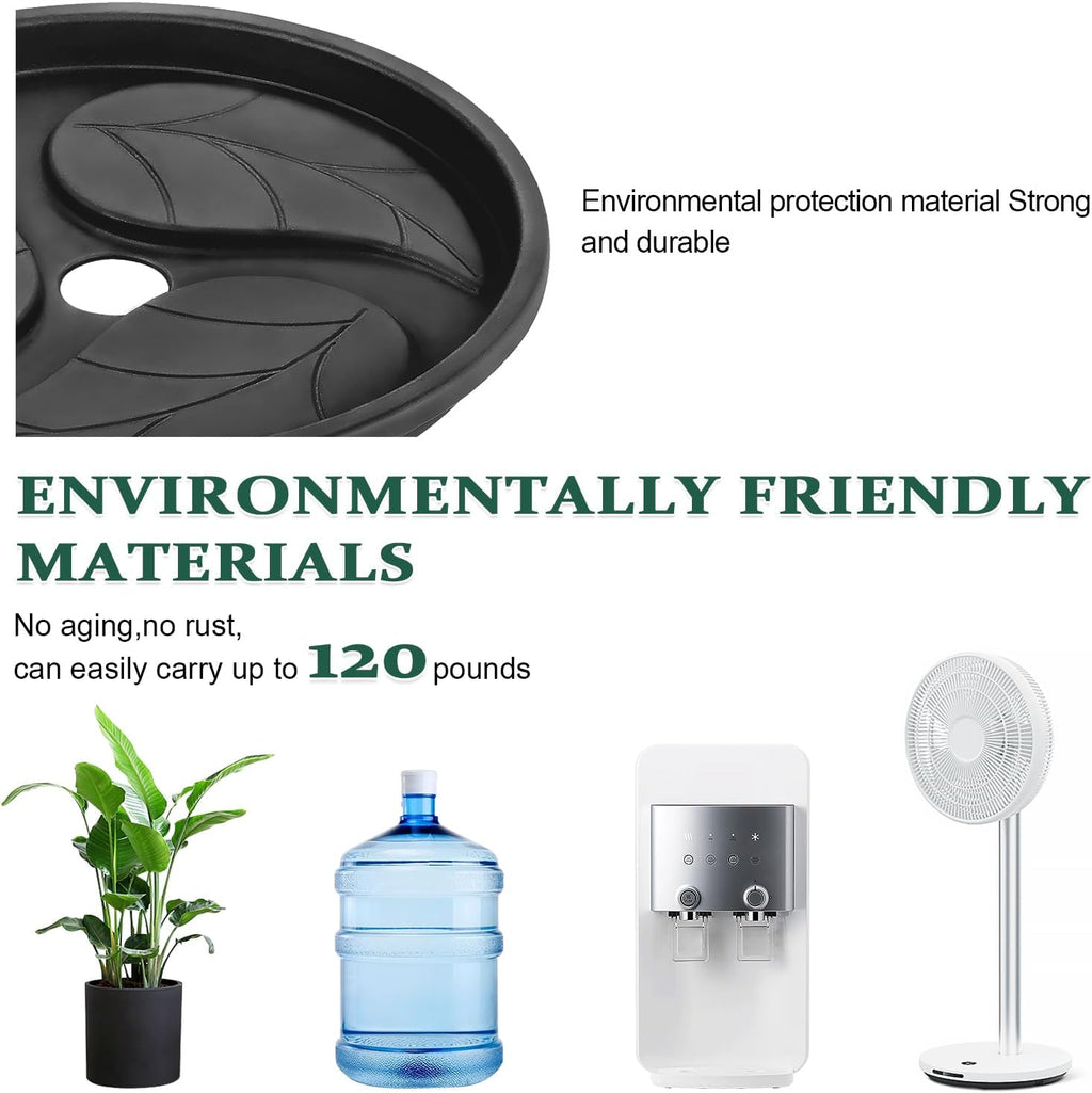 Looca Plant Caddy with Wheels and Drainage Tray, 13”Rolling Plant Stand Flower Pot Mover, Planter Caddies Round Plant