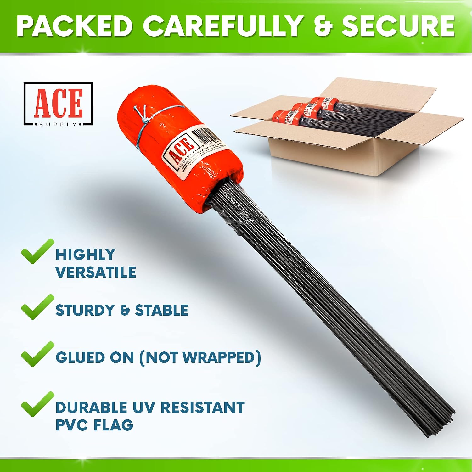 Orange Marking Flags 100 Pack - 4x5x21 Inch Orange Flags for Yard - Markers For Lawn, Irrigation, Landscaping, Survey &
