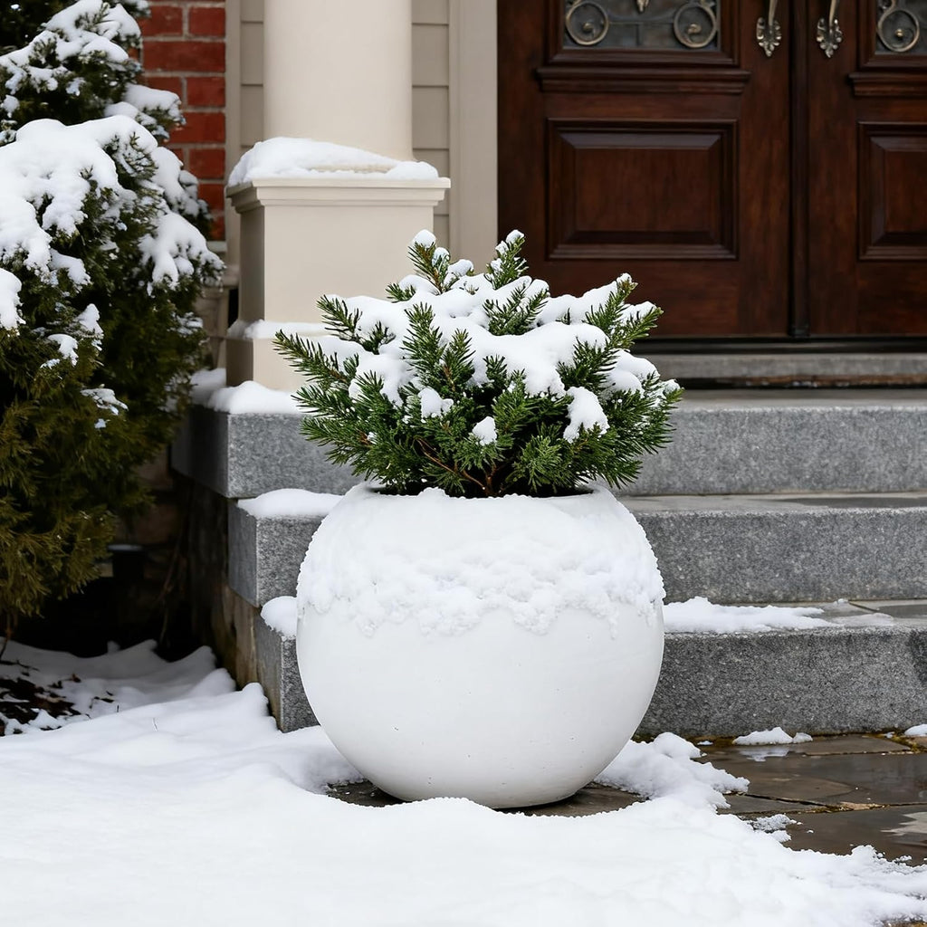 Large Round Planter,Planters for Indoor Plants & Outdoor,Durable Plastic Material Sphere Planter with Drainage Hole &