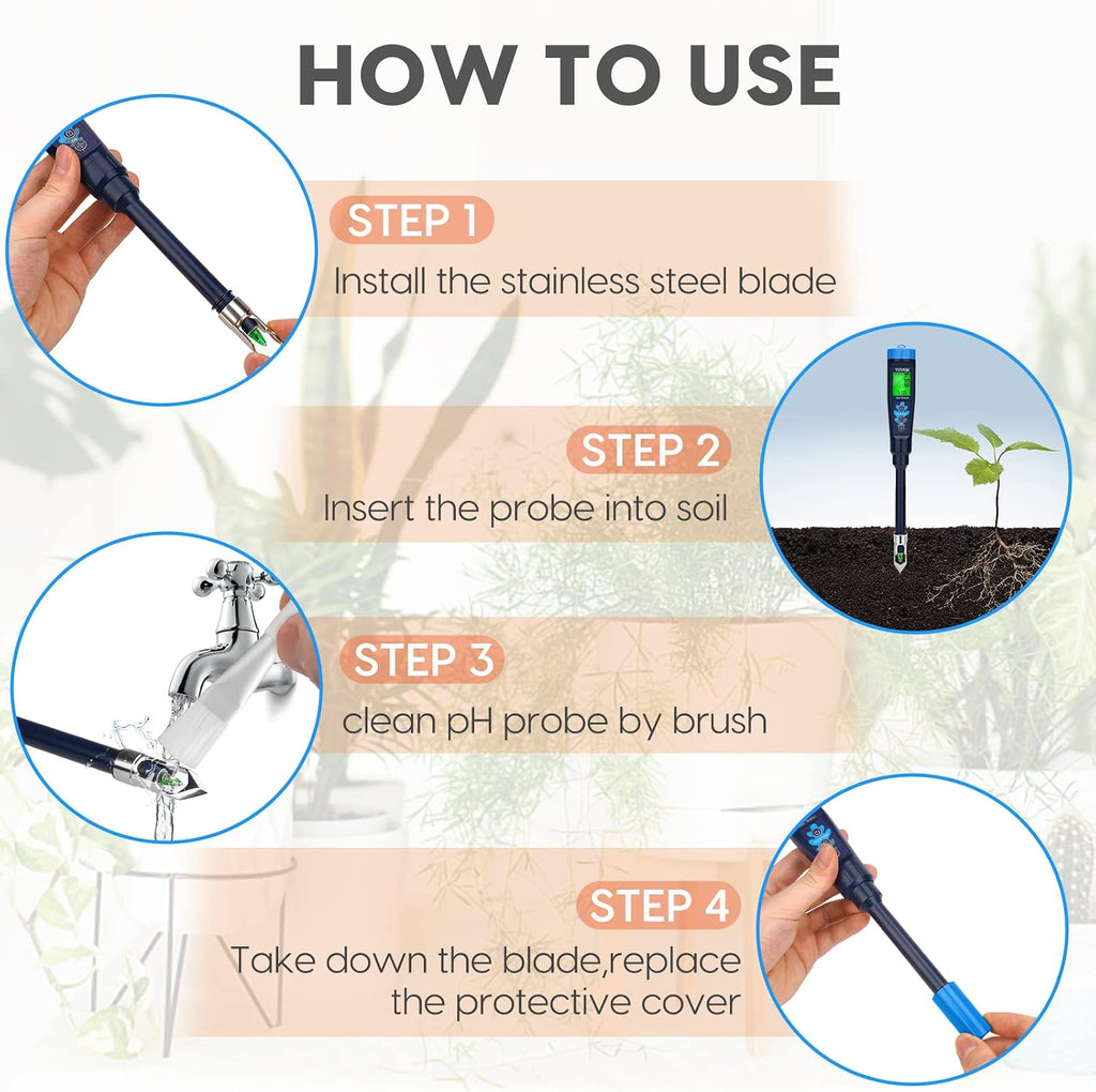 Digital pH Meter for Soil, YINMIK Soil pH Tester for Potted Plants | Professional pH Reader for Soil and Water,Soil pH
