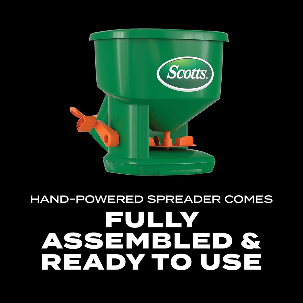 Scotts Whirl Hand-Powered Spreader | For Grass Seed, Lawn Fertilizers, Salt, and Ice Melt, Handheld Spreader Holds up