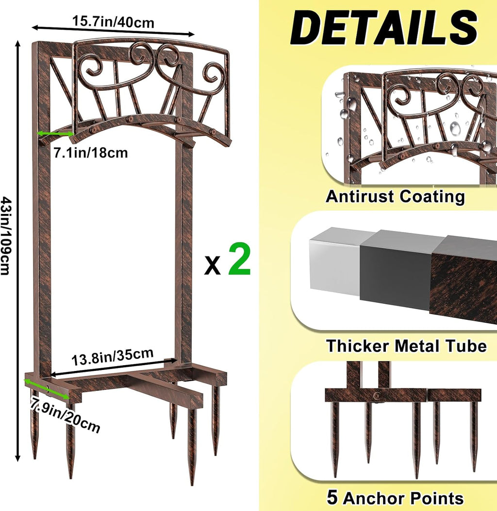 Garden Hose Holder, Heavy Duty Metal Water Hose Holders Hose Stand with 5 Spikes, Freestanding Hose Storage Rack Hose