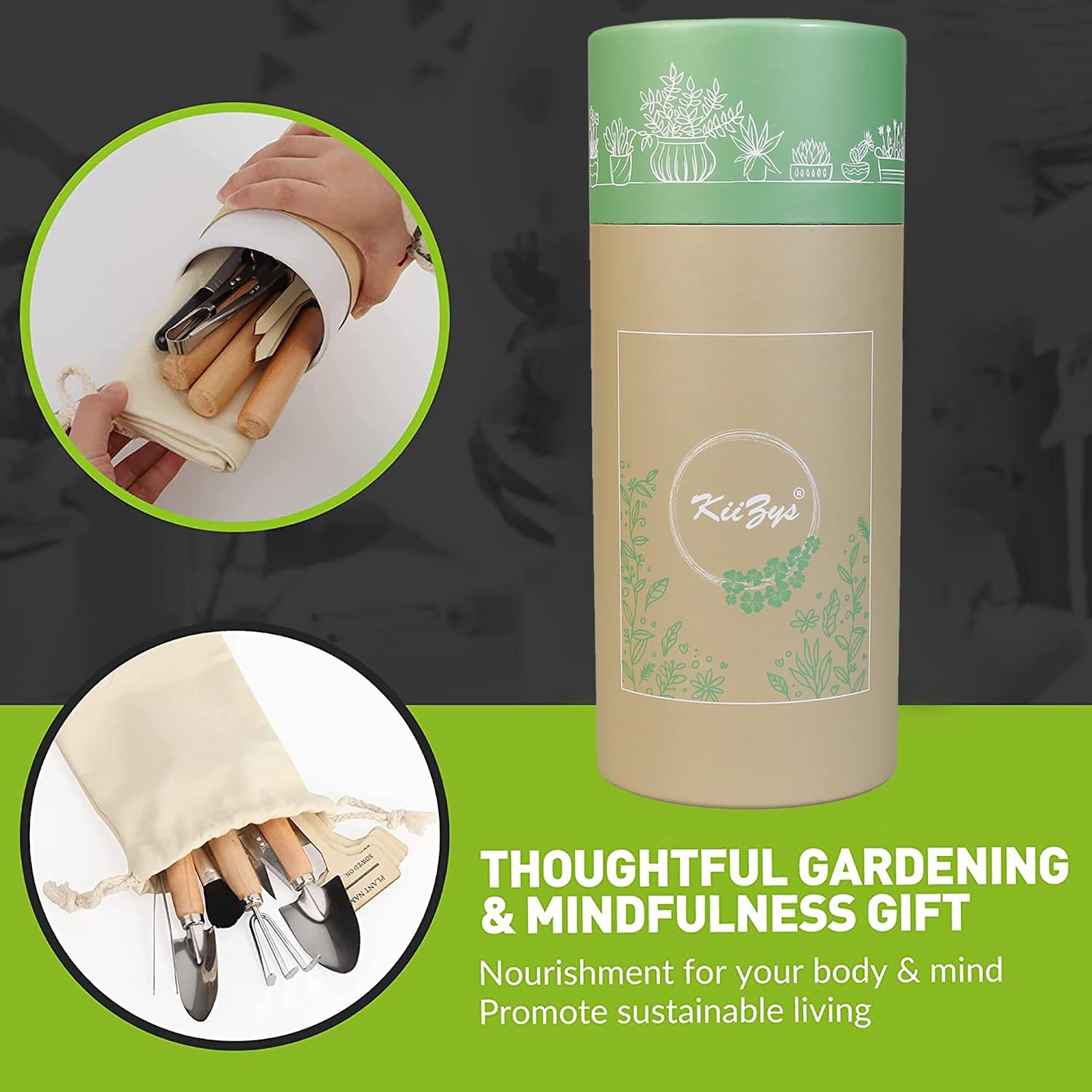 Indoor Garden Tools for Gardening - KiiZYS 12-Piece Small Garden Tools Set - Indoor Gardening Gifts for Women - Mini