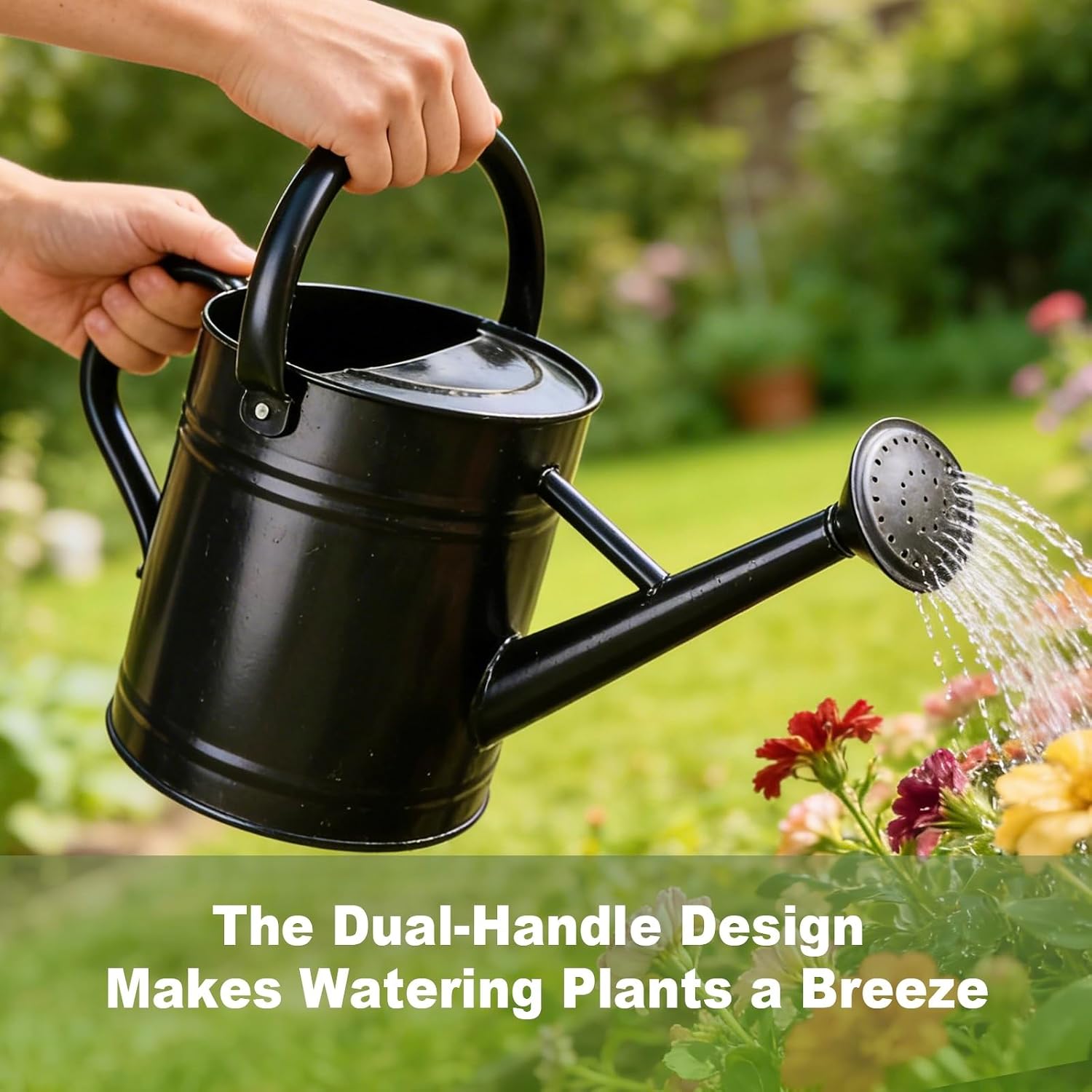 1 Gallon Metal Watering Can for Outdoor&Indoor Plants | Removable Sprinkler Head,Made of Premium Galvanized
