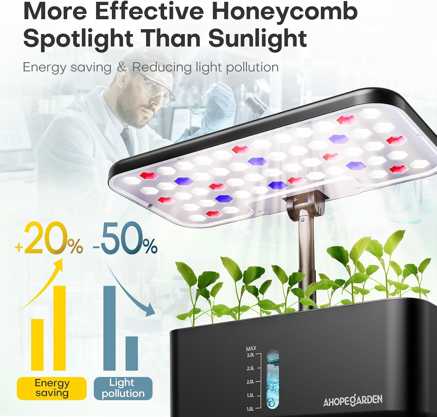 Indoor Garden Hydroponics Growing System: 10 Pods Kit with LED | Plant Germination Kit Herb Vegetable Growth Lamp